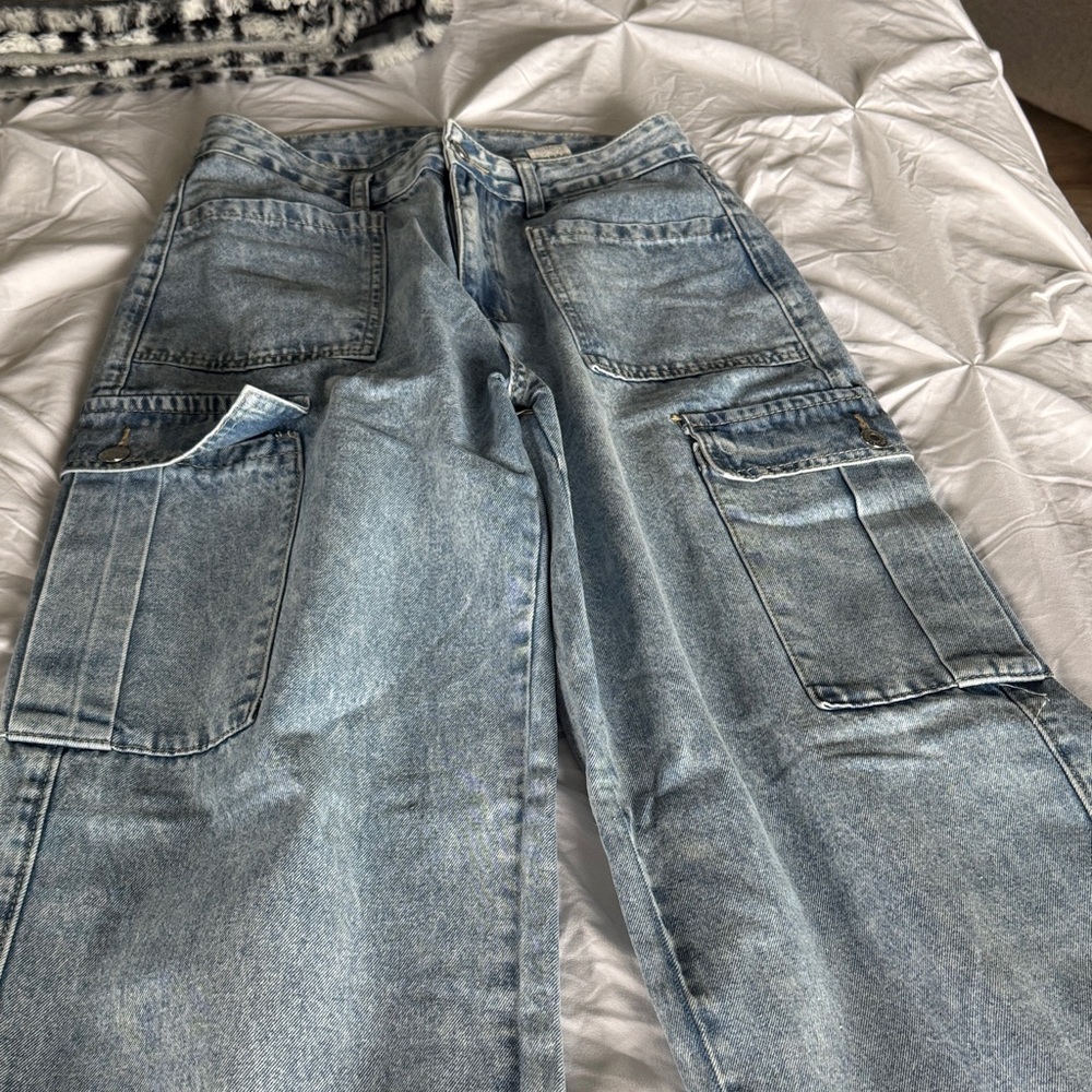 SHEIN Light Blue Flare & Wide Leg Jeans